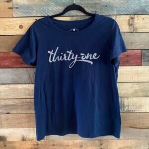 Thirty One Blue Sequin Tee Size Large‎
